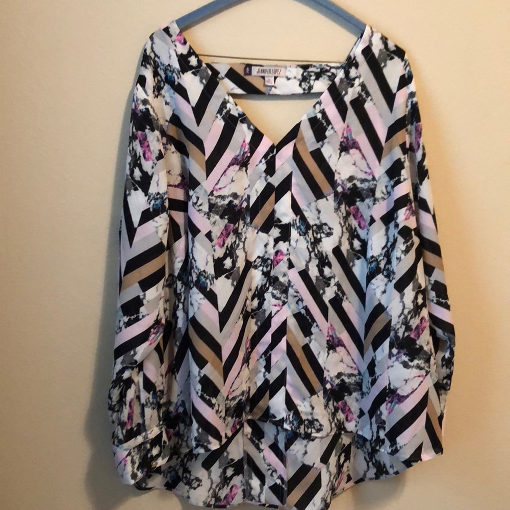 Jennifer Lopez colorful blouse